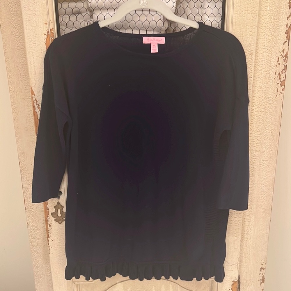 Girls Lilly Pulitzer Navy 100 percent cotton sweater